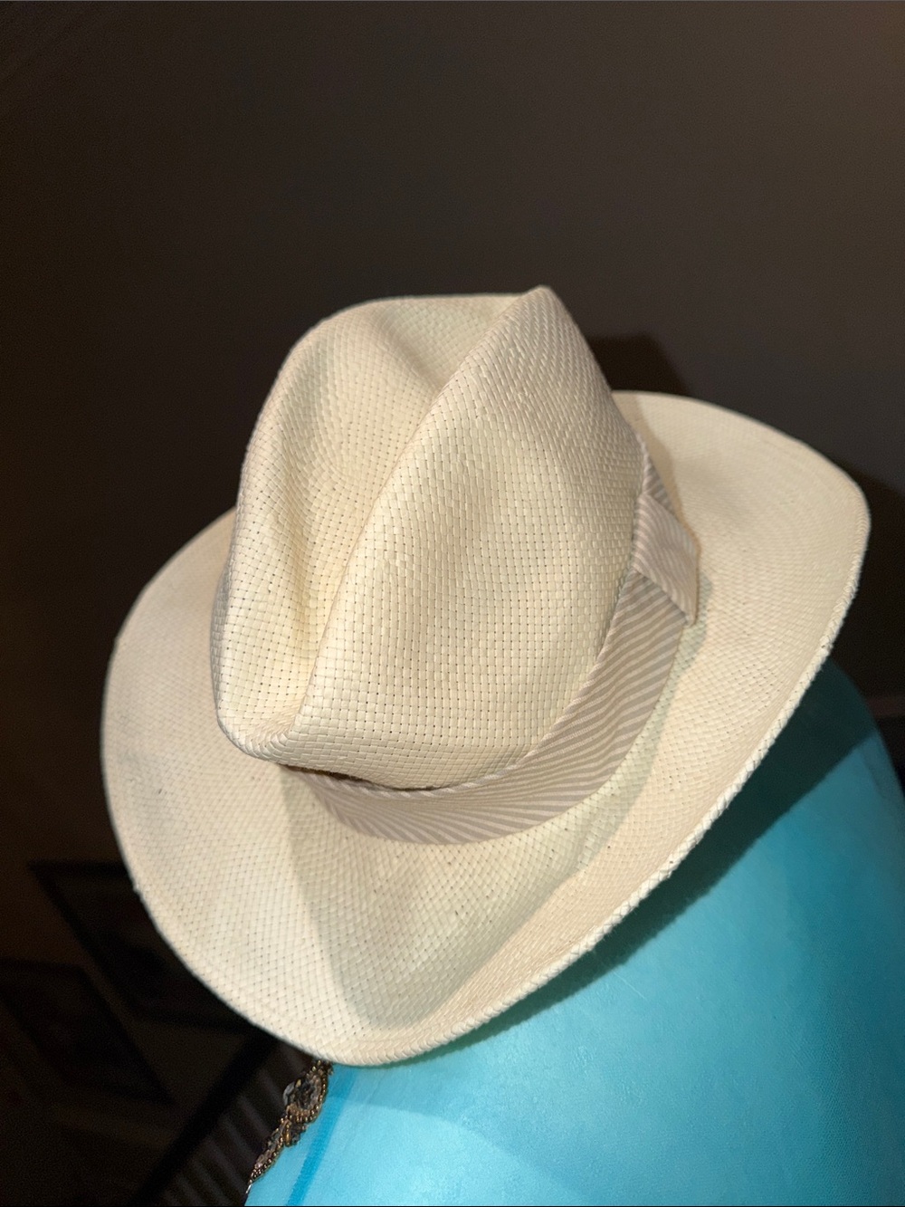 Club Monaco Cream Straw Fedora Hat